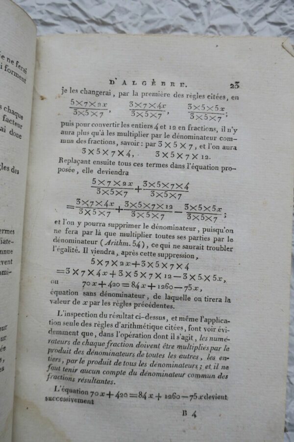 algèbre Elémens d'algèbre, à l'usage de l'école centrale des quatre nations 1812 – Image 6