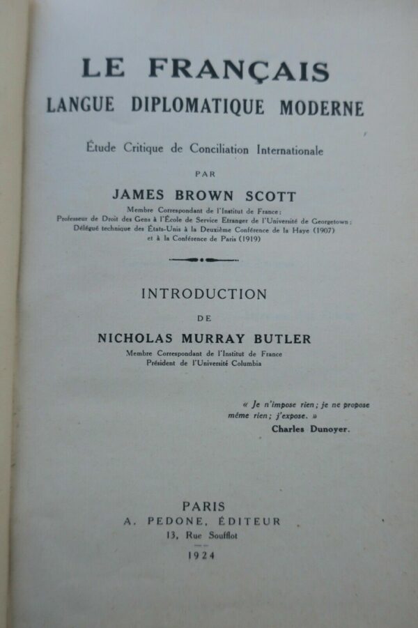 français Langue diplomatique moderne Etude critique.. 1924 – Image 8