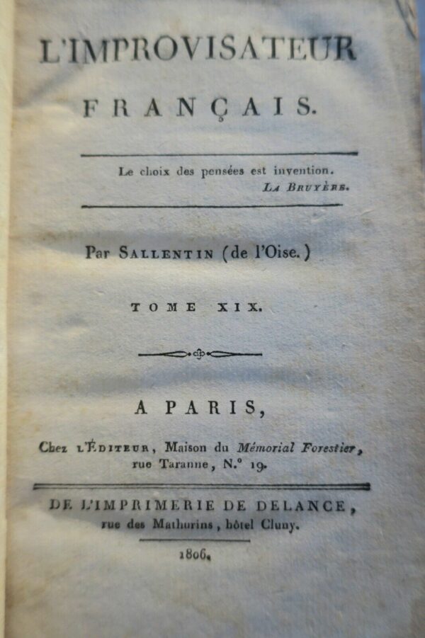 l'improvisateur français 1806 – Image 6