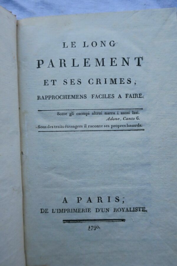 révolution Le long Parlement et ses crimes, rapprochemens faciles a faire 1790 – Image 3