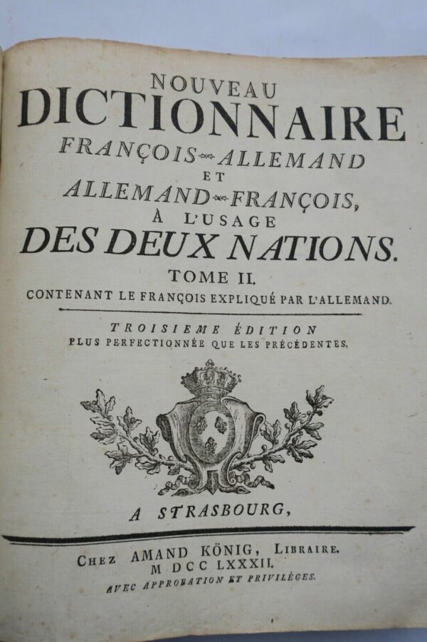 Allemagne Nouveau Dictionnaire Allemand-François et François-Allemand 1782 – Image 9