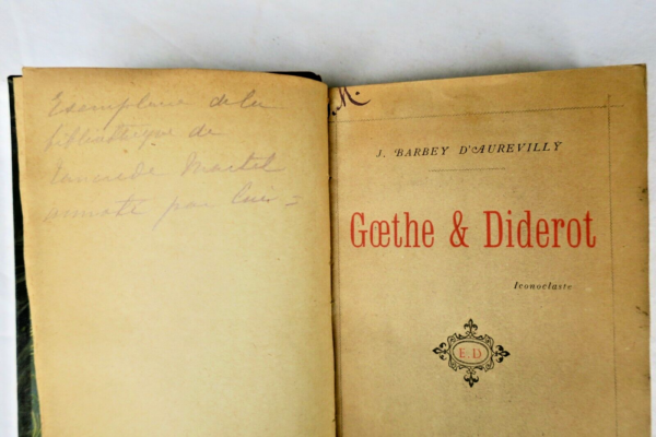 Barbey d'Aurevilly Goethe et Diderot Iconoclaste 1880 EO Tancrède Martel – Image 7