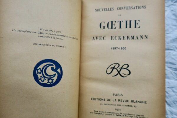 Blum GOETHE ET ECKERMANN NOUVELLES CONVERSATIONS envoi de Léon Blum 1897-1900 – Image 8