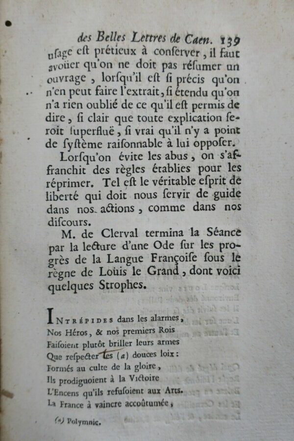 CAEN MEMOIRES DE L'ACADEMIE DES BELLES LETTRES DE CAEN 1754 – Image 5