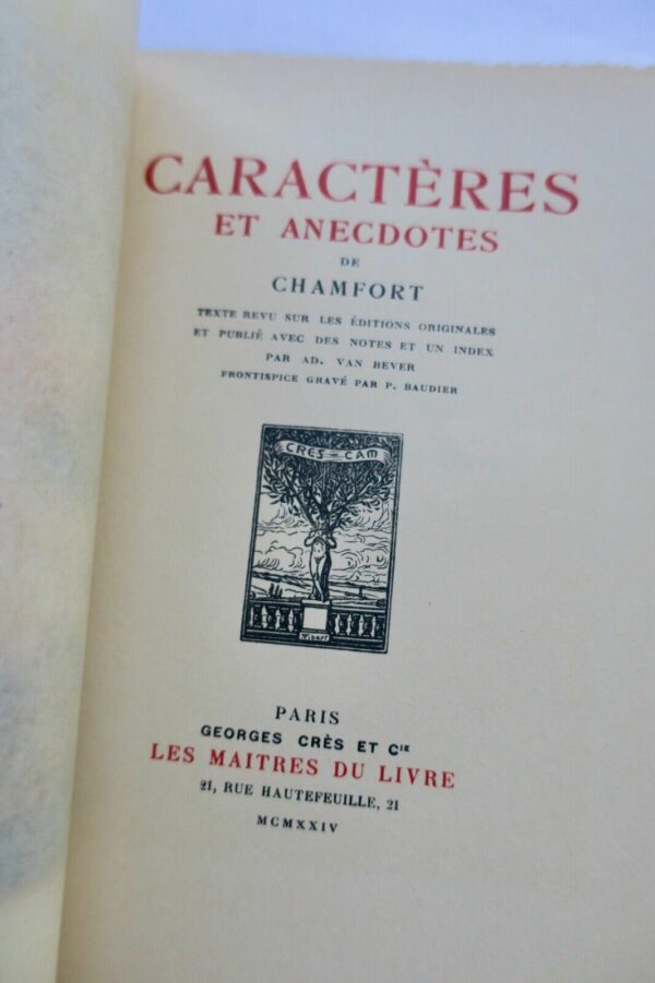 CHAMFORT Caractères et anecdotes / Rives – Image 6