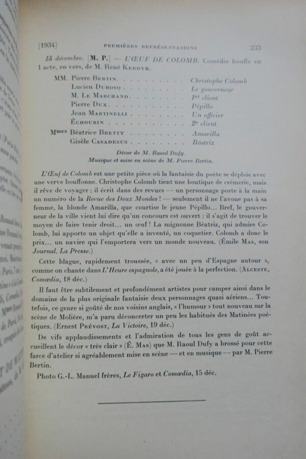 CHAMPION (Edouard) La Comédie Française. Années 1933 et 1934 – Image 7