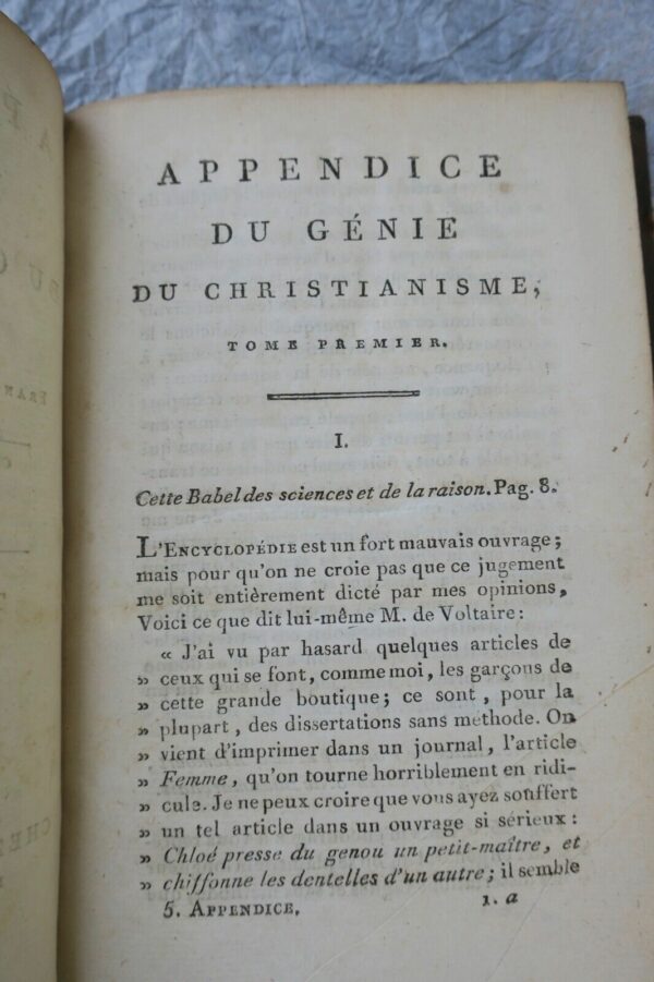 CHATEAUBRIAND François-Auguste appendice du Génie du Christianisme 1802 – Image 7