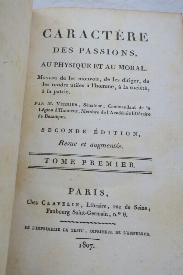 Caractère des passions, au physique et au moral 1807 – Image 11