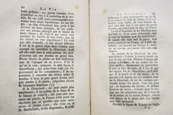 DUVERNET  La Vie de Voltaire. Genève, 1786 – Image 6