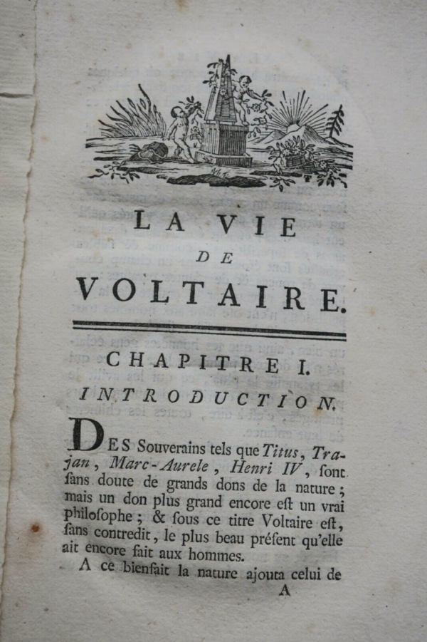 DUVERNET  La Vie de Voltaire. Genève, 1786