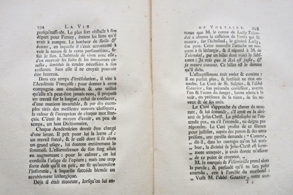 DUVERNET  La Vie de Voltaire. Genève, 1786 – Image 10