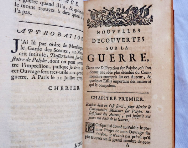 GUERRE Folard découvertes sur la guerre, dans une dissertation sur Polybe 1753 – Image 3