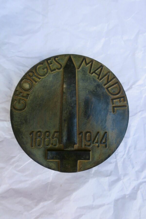 Georges Mandel 66 mm., BRONZE., signée François Cogné – Image 3