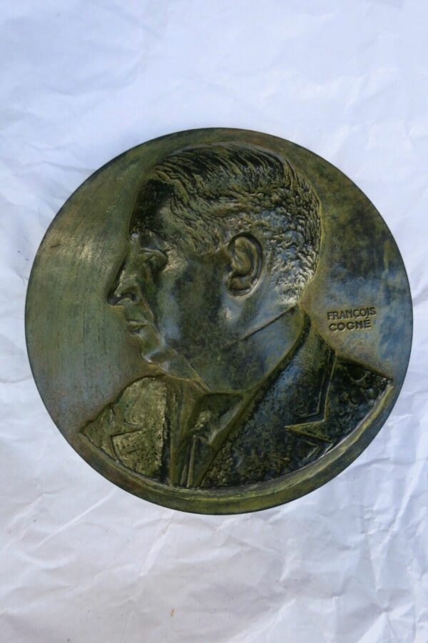 Georges Mandel 66 mm., BRONZE., signée François Cogné – Image 4