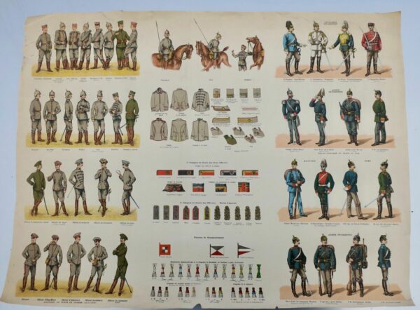 Gravure sur acier ARMEE ALLEMANDE vers 1915 61 x 46 cm