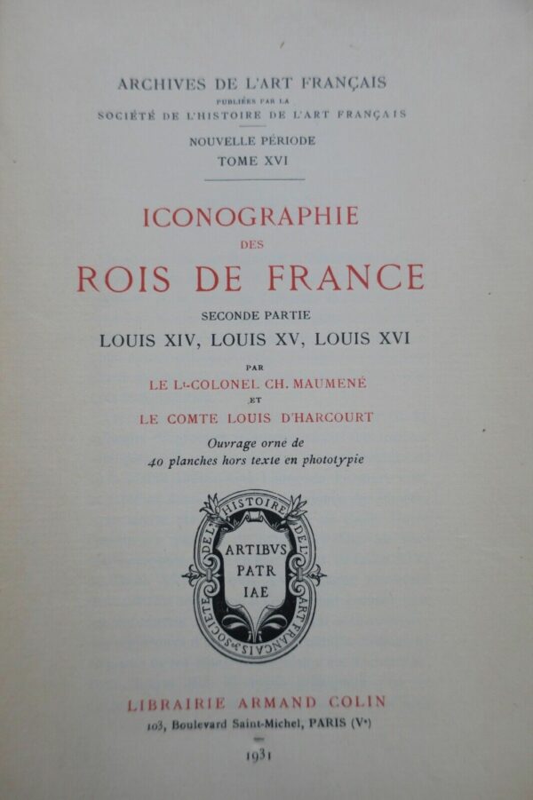 Iconographie des rois de France 1931 – Image 3