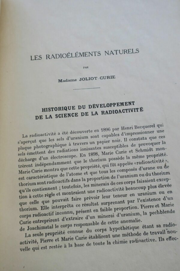 JOLIOT-CURIE radioéléments naturels. Propriétés chimiques...1946 – Image 11