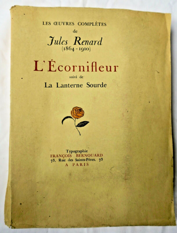 JULES RENARD L'ÉCORNIFLEUR suivi de La Lanterne Sourde /arches