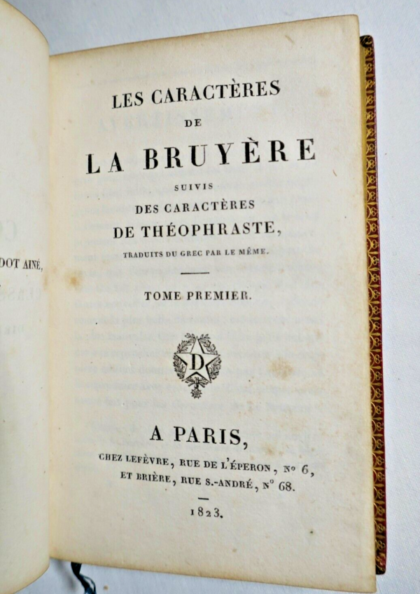 LA BRUYERE Les caractères, suivis des Caractères de Théophraste maroquin mini – Image 5