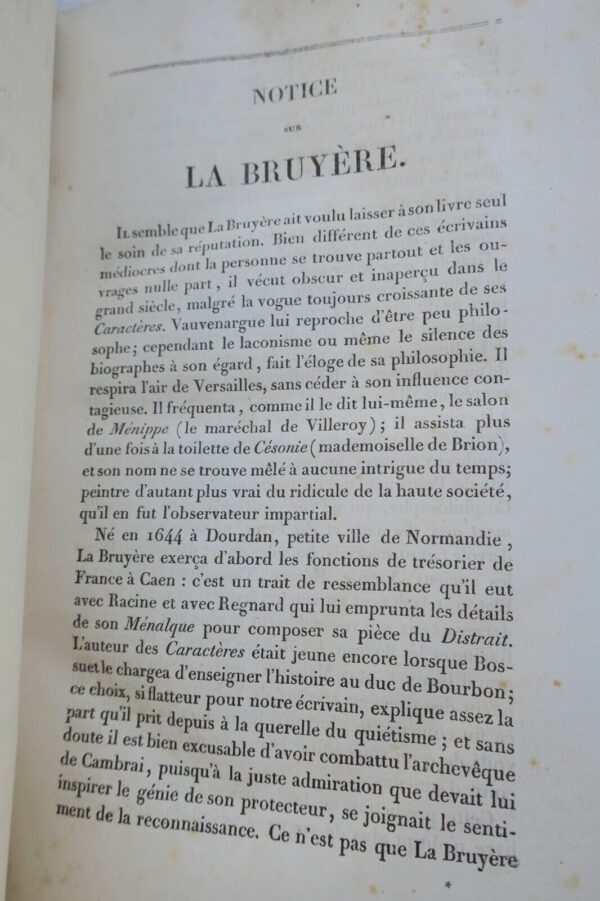 LA BRUYERE / THEOPHRASTE Les Caractères de La Bruyère 1829 – Image 7