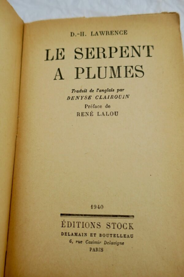 LAWRENCE, D.-H. Le serpent à plumes – Image 6