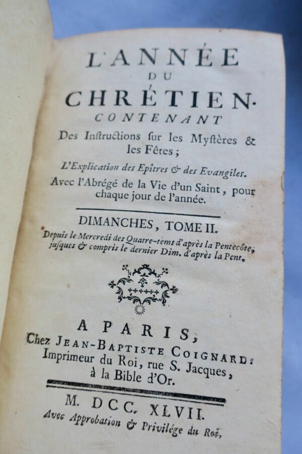 L'Année Chrétienne contenant les instructions sur les mystères et les fêtes 1747 – Image 15