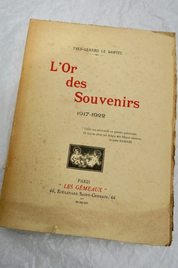 LE DANTEC  L'or des souvenirs 1917-1922 + dédicace – Image 3