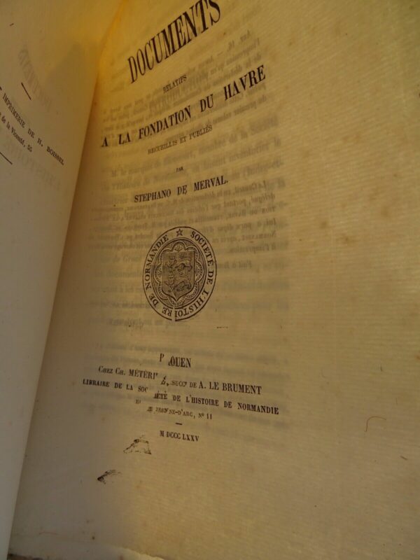 LE HAVRE Documents relatifs à la fondation du Havre 1875 – Image 8