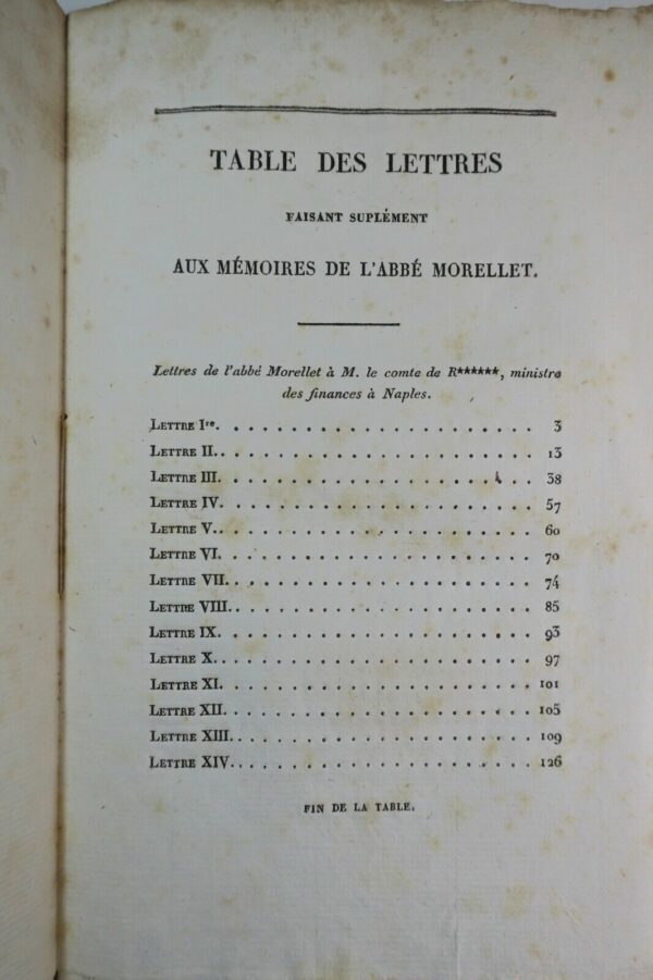 LETTRES INEDITES DE L'ABBE MORELLET histoire politique et littéraire 1806-1807 – Image 6