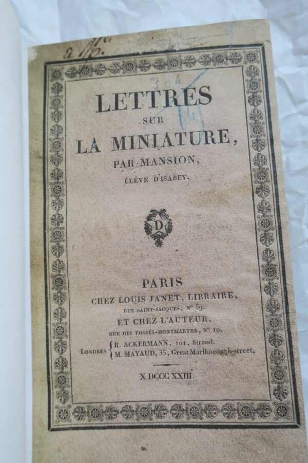 Lettres sur la miniature 1822 – Image 6