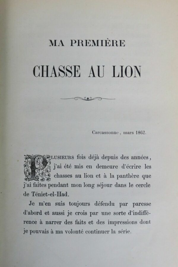 MARGUERITTE (Auguste) Chasses de l'Algérie. Alger, 1869 + envoi – Image 6