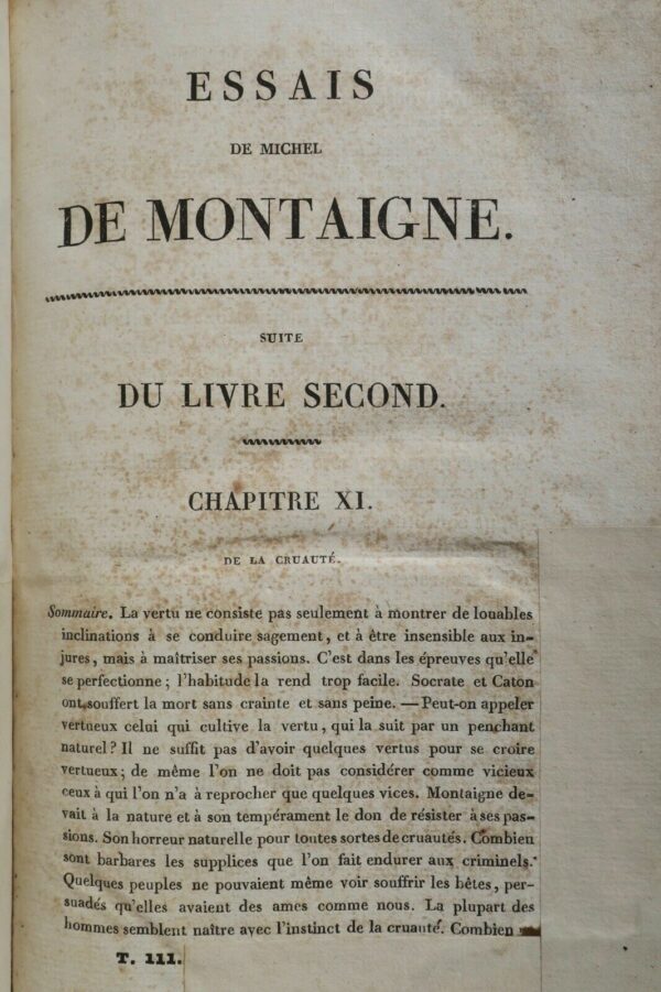 MONTAIGNE Essais de Michel de Montaigne 1828 – Image 8