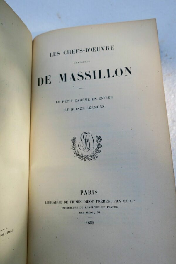 Massillon Les chefs-d'oeuvre oratoires de Massillon 1859 – Image 4