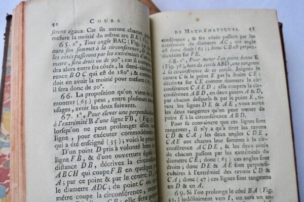 Maths BEZOUT Cours de Mathematiques; a l'Usage des Gardes du Pavillon 1781 – Image 5