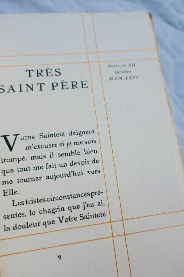 Maurras, Charles Lettre de Charles Maurras à Sa Sainteté Le Pape Pie XI – Image 8