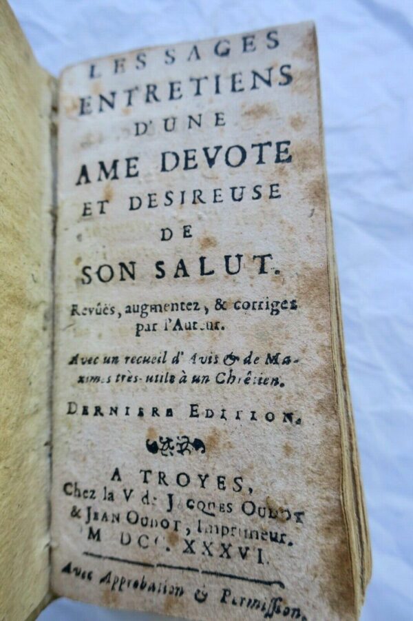 Mini LES SAGES ENTRETIENS D'UNE AME DEVOTE ET DESIREUSE DE SON SALUT 1736 – Image 4