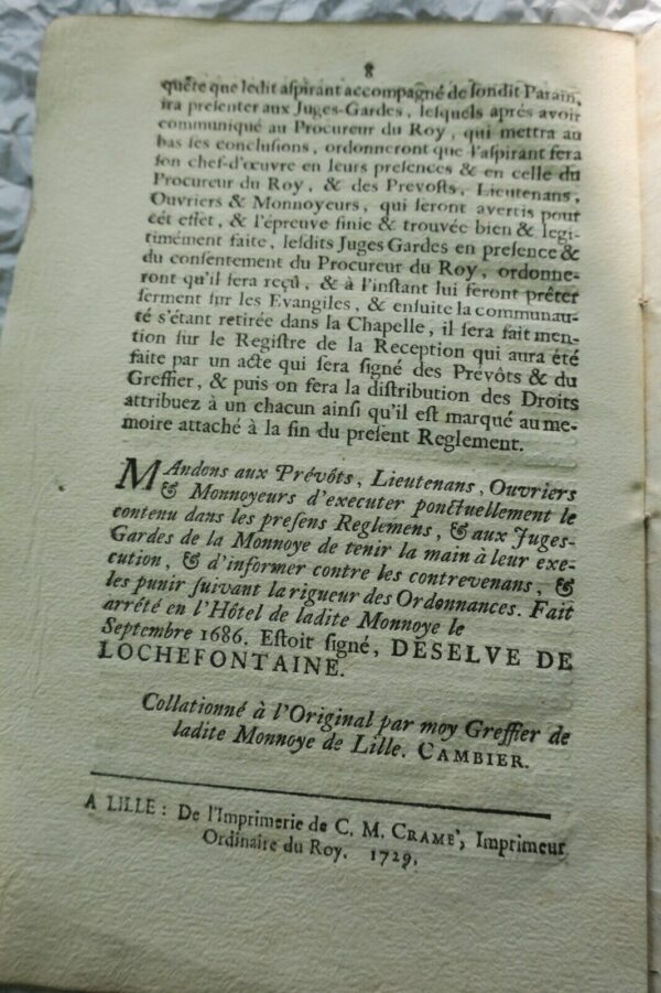 Monnaie réglement pour les ouvriers ajusteurs & monnoyeurs de la monnaie de Lill – Image 7