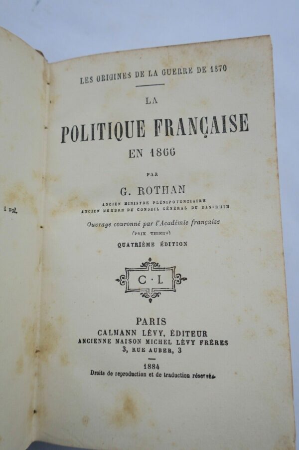 ORIGINES DE LA GUERRE DE 1870 - LA POLITIQUE FRANCAISE EN 1866 – Image 7