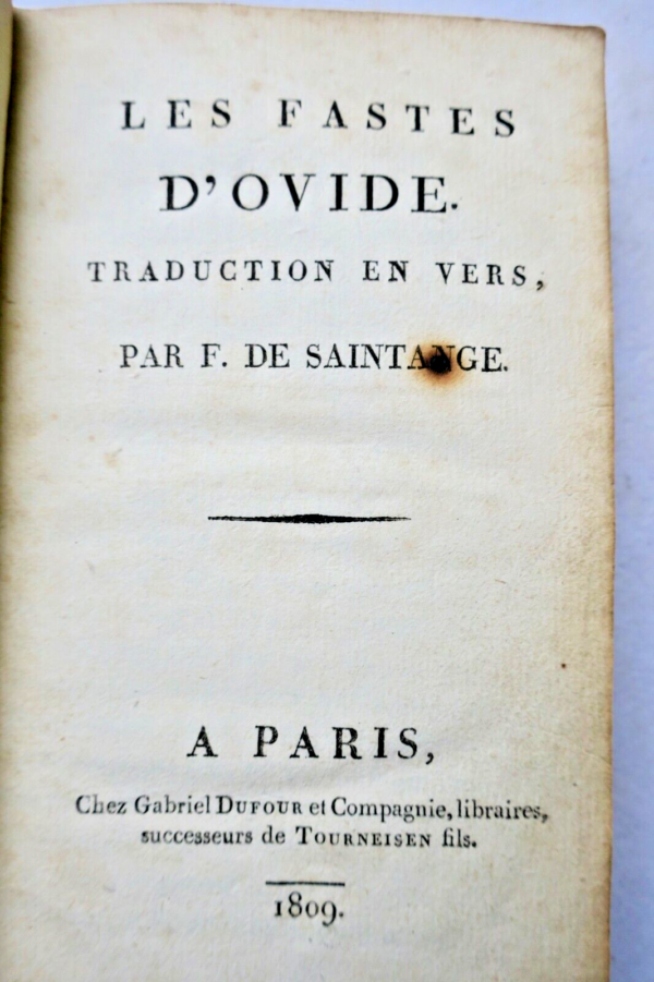 OVIDE F. de Saintagne Les Fastes d'Ovide 1809 – Image 4