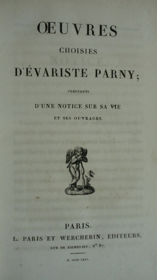 PARNY Oeuvres choisies d'Evariste Parny  1826 – Image 4