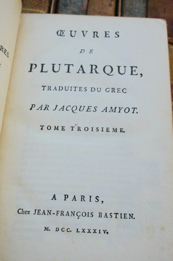 PLUTARQUE Oeuvres de Plutarque 1784 – Image 7