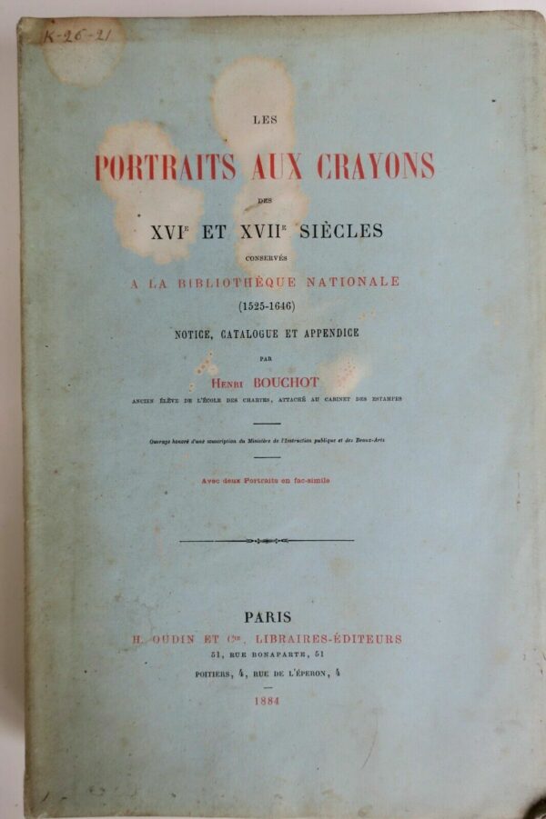 PORTRAITS AUX CRAYONS DES XVIe ET XVIIe SIECLES CONSERVES A LA BN – Image 3