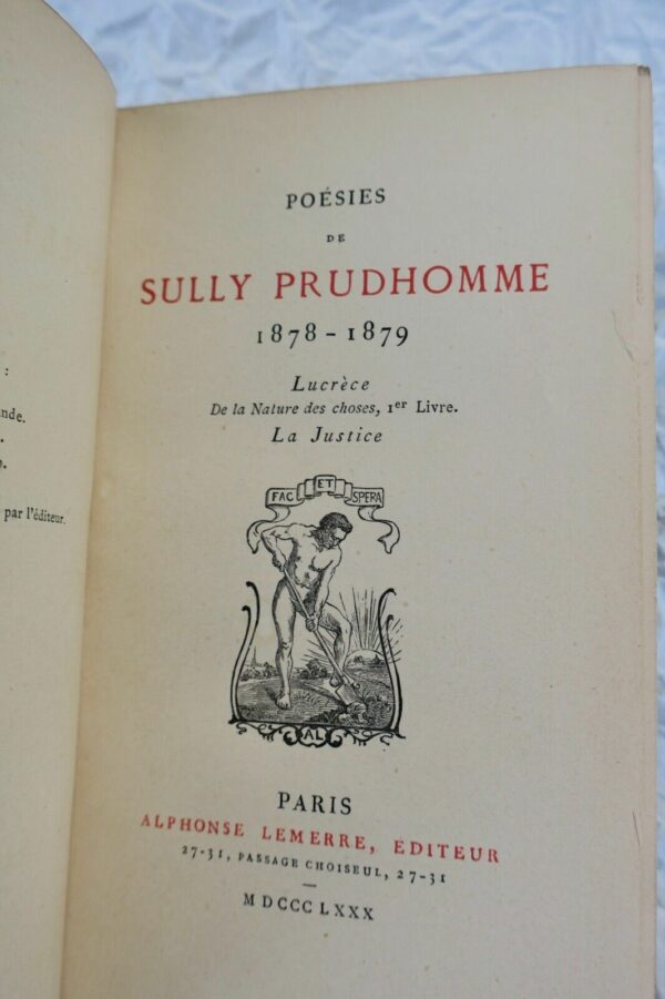 PRUDHOMME POÉSIES 1886-1879  lemerre – Image 11