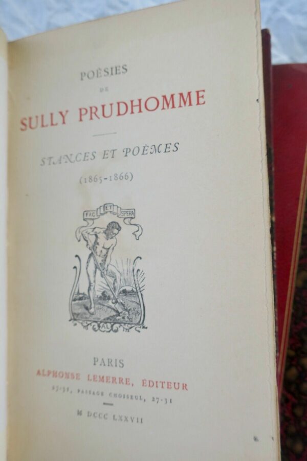 PRUDHOMME POÉSIES 1886-1879  lemerre – Image 7