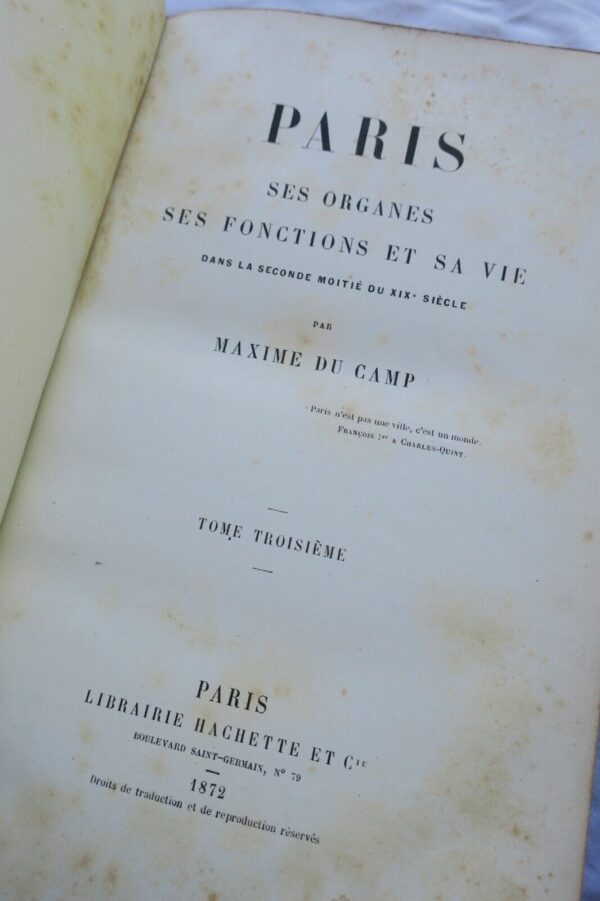 Paris.Maxime du Camp Ses organes, ses fonctions et sa vie ..1869 – Image 4