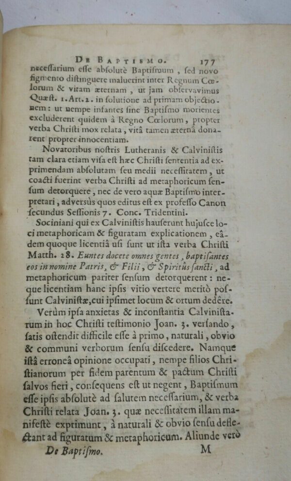 Praelectiones theologicae. De Sacramentis baptismi et 1727 – Image 5