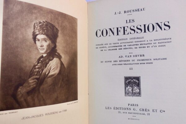 ROUSSEAU CONFESSIONS 1927