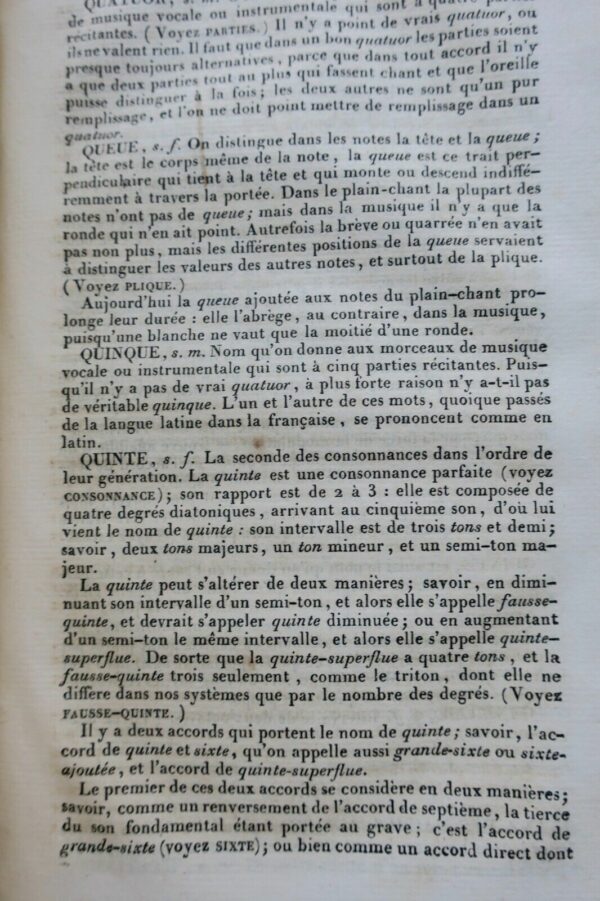 ROUSSEAU Jean-Jacques.- Dictionnaire de Musique 1817 – Image 5