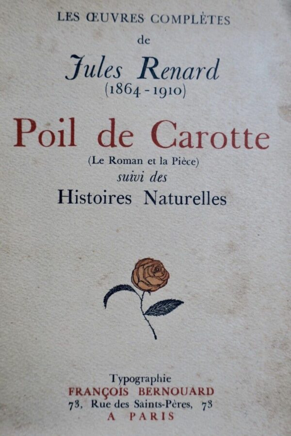 Renard Poil de carotte (le roman et la pièce), suivi de Histoires naturelles