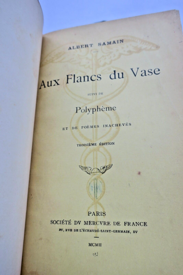 SAMAIN, Albert AUX FLANCS DU VASE suivi de Polyphème et de Poèmes inachevés 1912 – Image 3